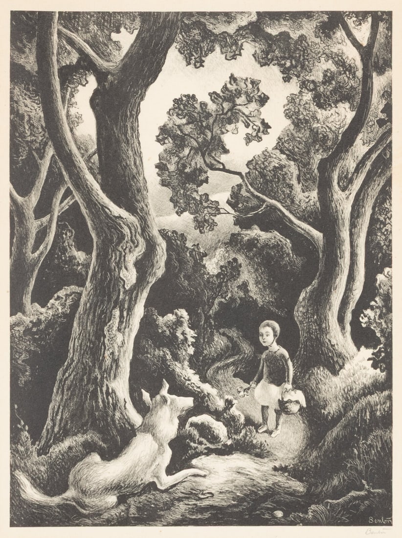 Thomas Hart Benton (American, 1889–1975) Jessie and Jake, 1942: Thomas Hart Benton (American, 1889–1975) Jessie and Jake, 1942 lithograph signed in pencil; edition of 250 13 1/2 x 10 in. This lot is located in Chicago. Published by Associated American Artist