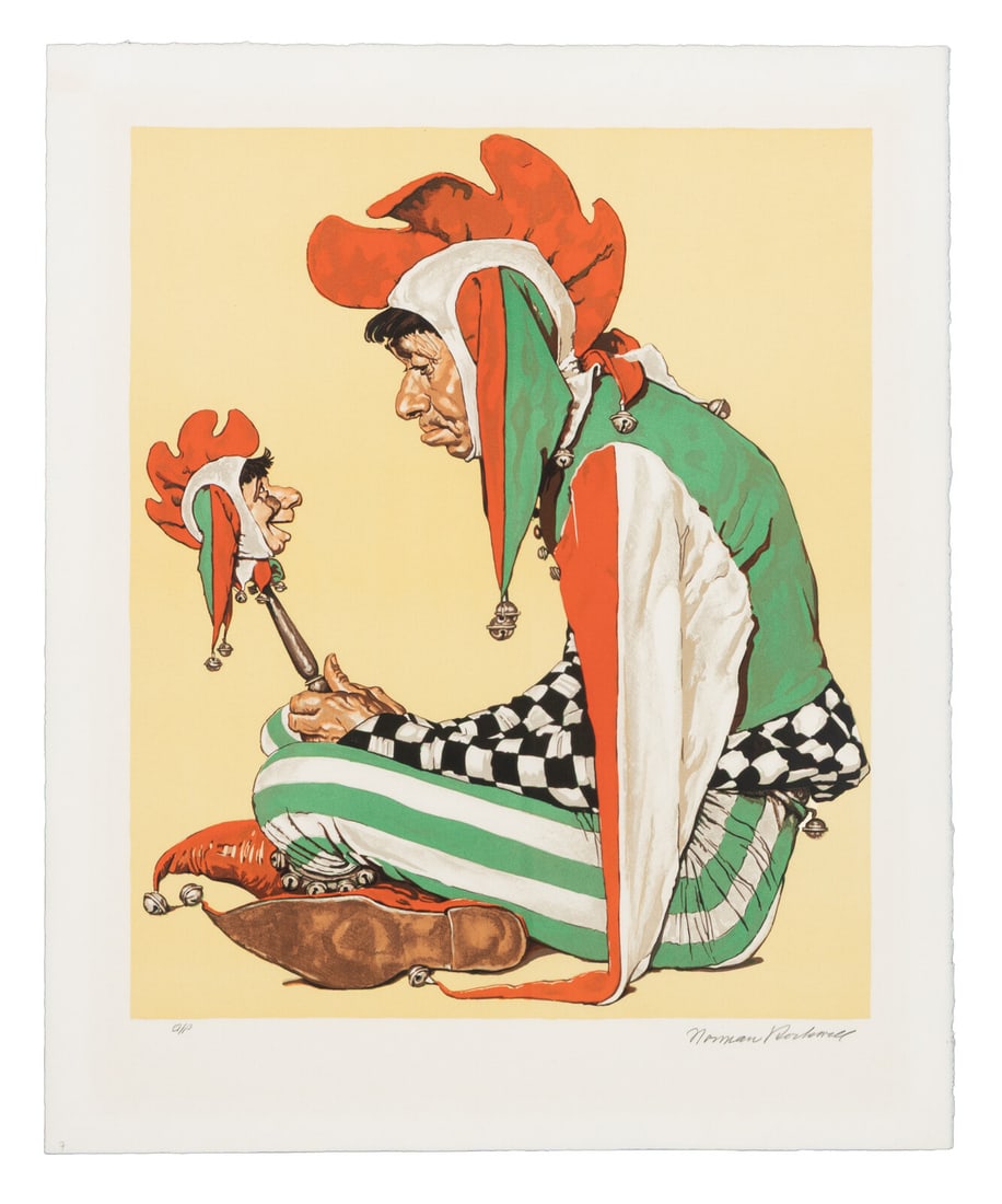 Norman Rockwell (American, 1894-1978) Jester, 1976 (1 of 3)