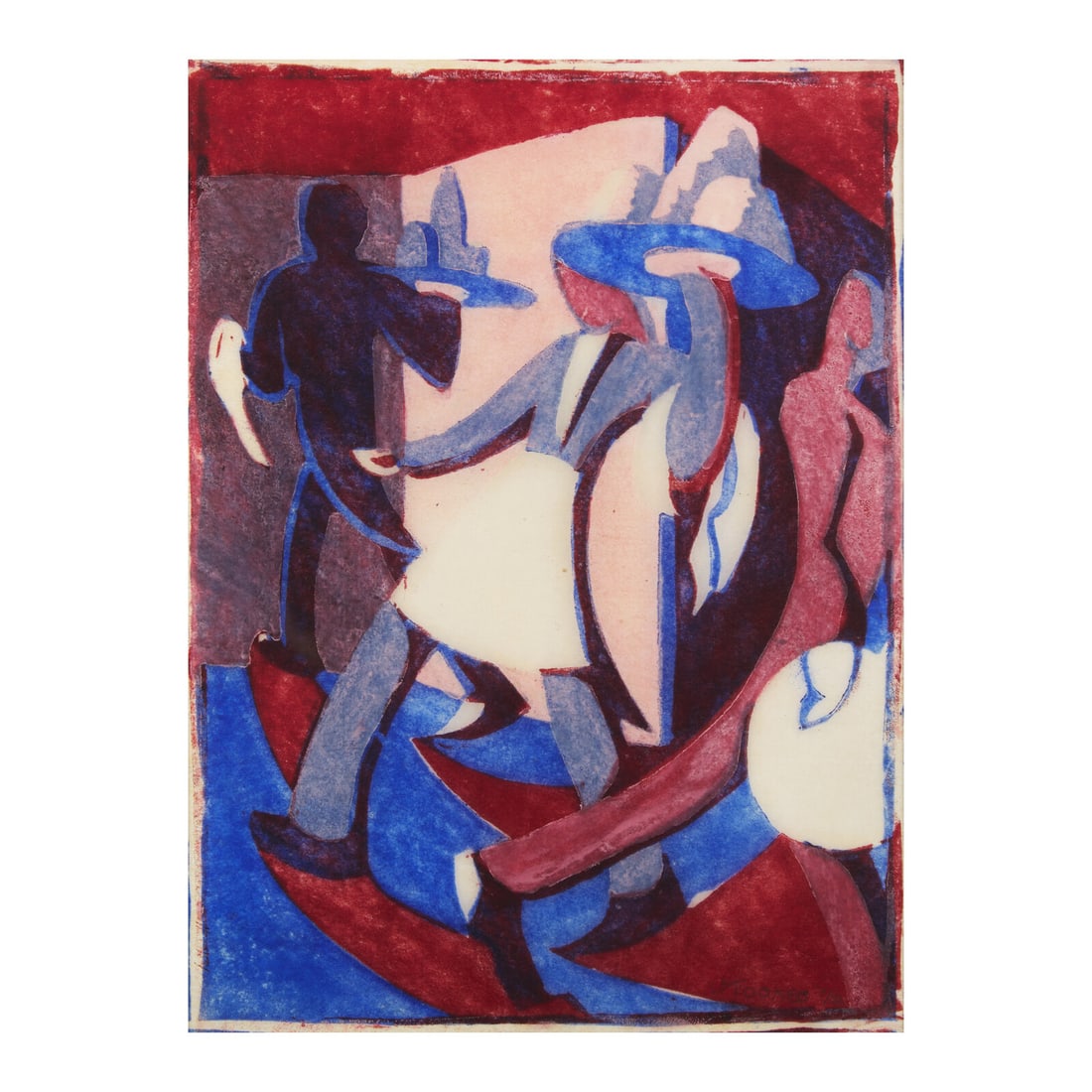 Ursula Fookes (British, 1901-1991) Waiters, ca. 1930: Ursula Fookes (British, 1901-1991) Waiters, ca. 1930 linocut in colors on thin paper signed and numbered 1/50 in pencil 9 1/2 x 7 in. This lot is located in Philadelphia. Provenance: Aaron Galleries, 
