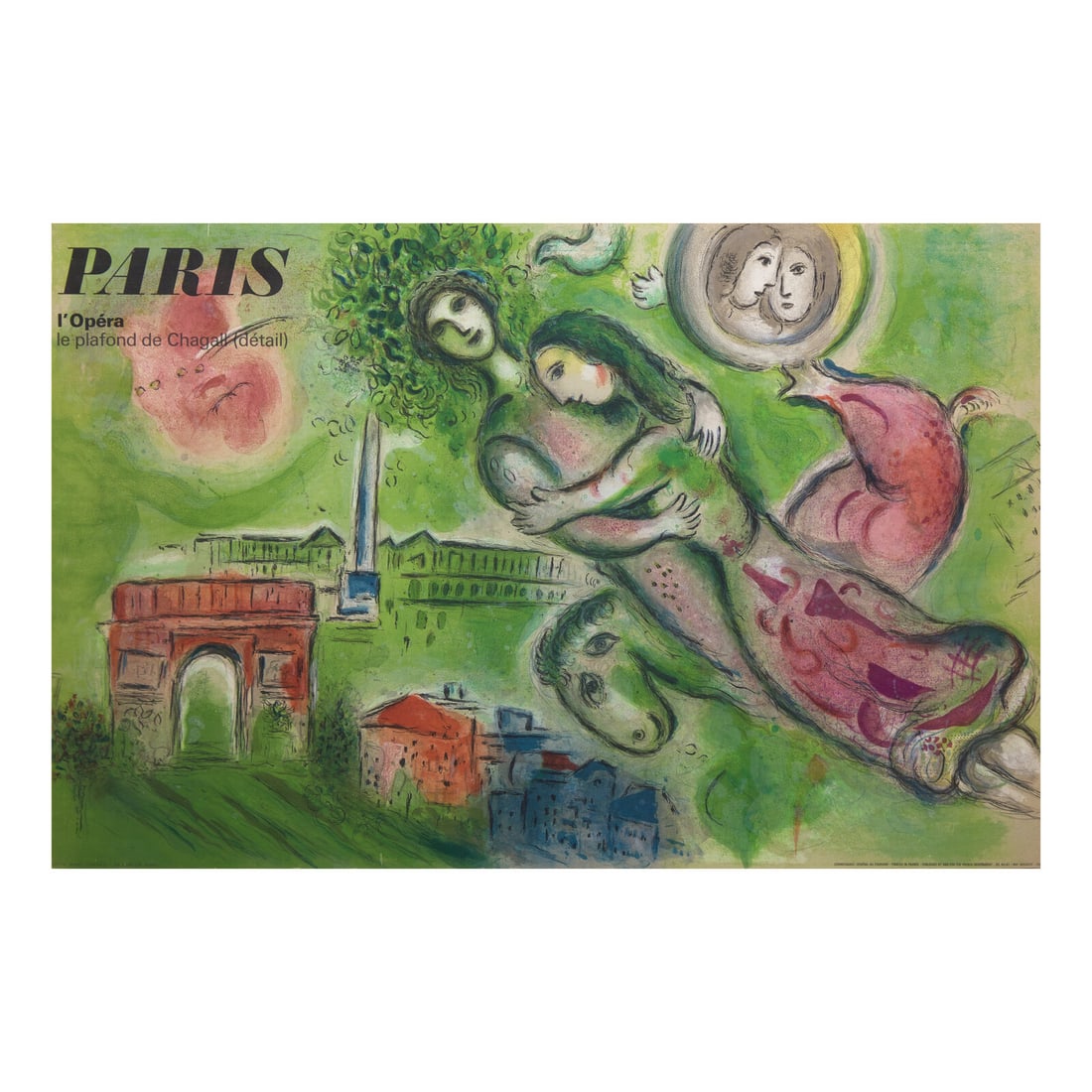 After Marc Chagall (Belarusian/French, 1887-1985) Romeo and Juliette, 1964: After Marc Chagall (Belarusian/French, 1887-1985) Romeo and Juliette, 1964 lithograph in colors from the unsigned edition of 5,000 with text 25 x 39 in. This lot is located in Philadelphia. Published 