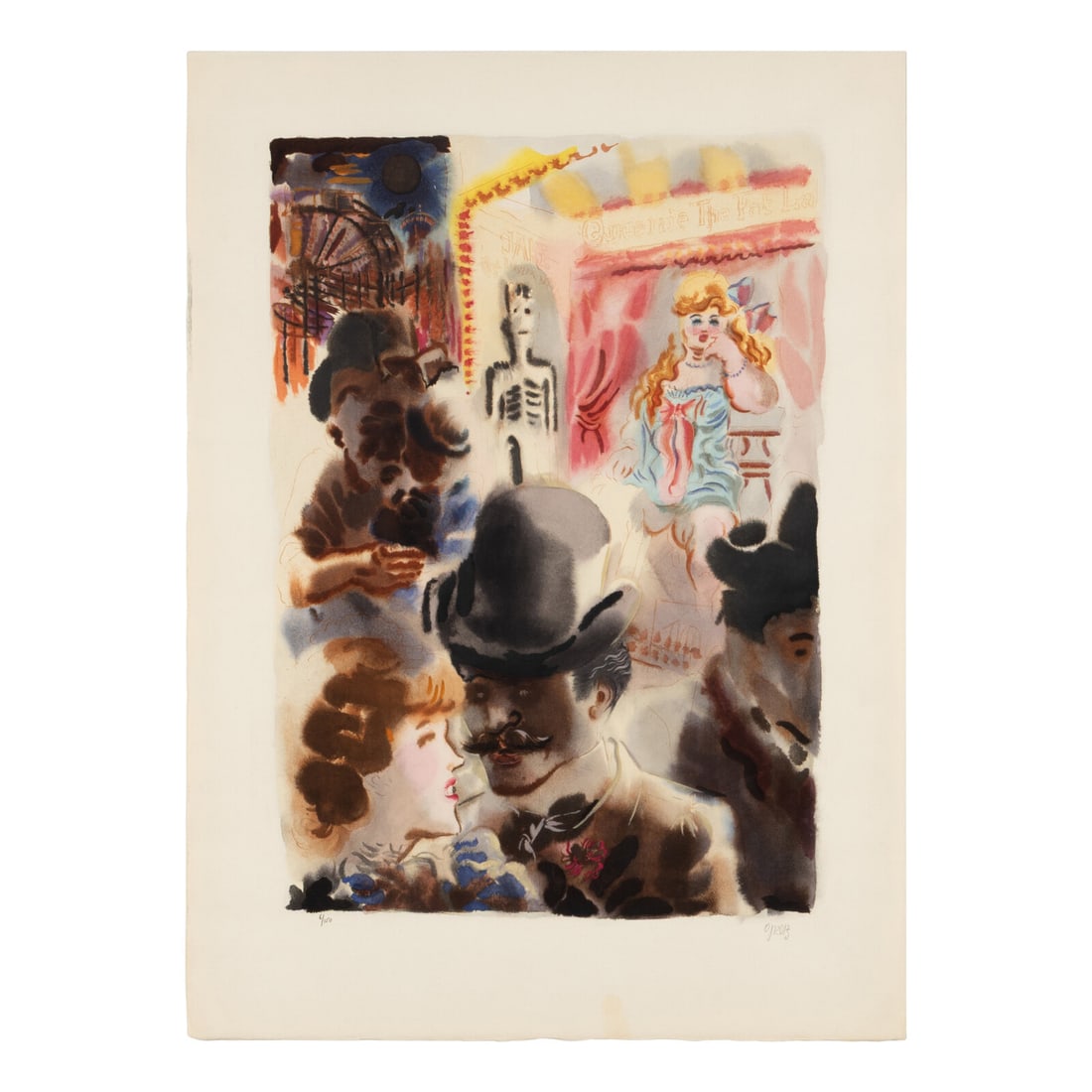 George Grosz (German, 1893-1959) Bagdad-on-the-Subway: A Portfolio of Six Signed Water-Colors: George Grosz (German, 1893-1959) Bagdad-on-the-Subway: A Portfolio of Six Signed Water-Colors Depicting O'Henry's New York, 1935 collotypes in color each signed and numbered 6/150 in pencil each sheet