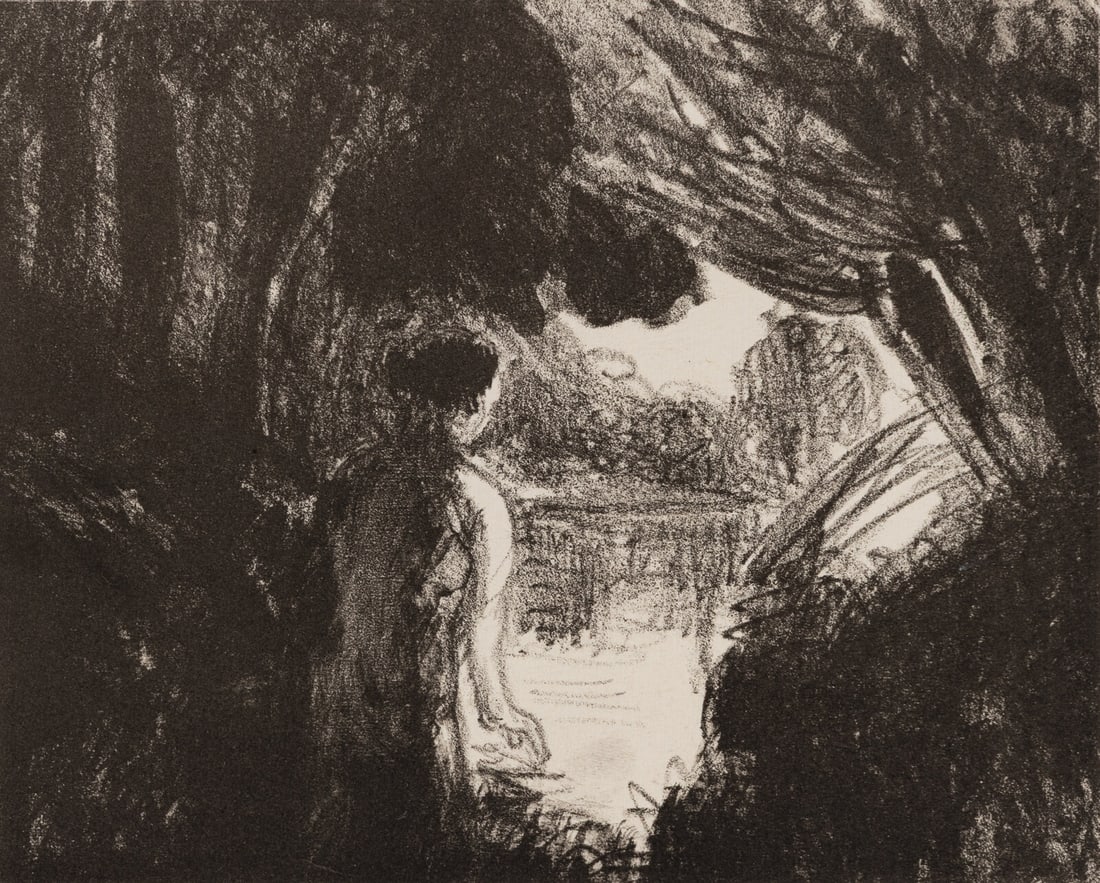 Camille Pissarro (Danish/French, 1830–1903) Baigneuse, le soir, 1897: Camille Pissarro (Danish/French, 1830–1903) Baigneuse, le soir, 1897 lithograph on chine collé on wove paper signed, titled, and inscribed 'No.6 sur chine' in pencil 5 1/4 x 6 1/2 in. This 