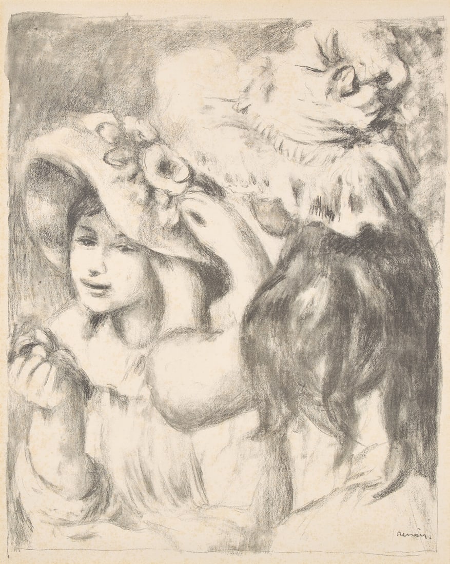 Pierre-Auguste Renoir (French, 1841-1919) Le Chapeau Épinglé, (2ème planche), ca.: Pierre-Auguste Renoir (French, 1841-1919) Le Chapeau Épinglé, (2ème planche), ca. 1898 lithograph on watermarked paper 23 1/2 x 19 in. This lot is located in Philadelphia. Published by 