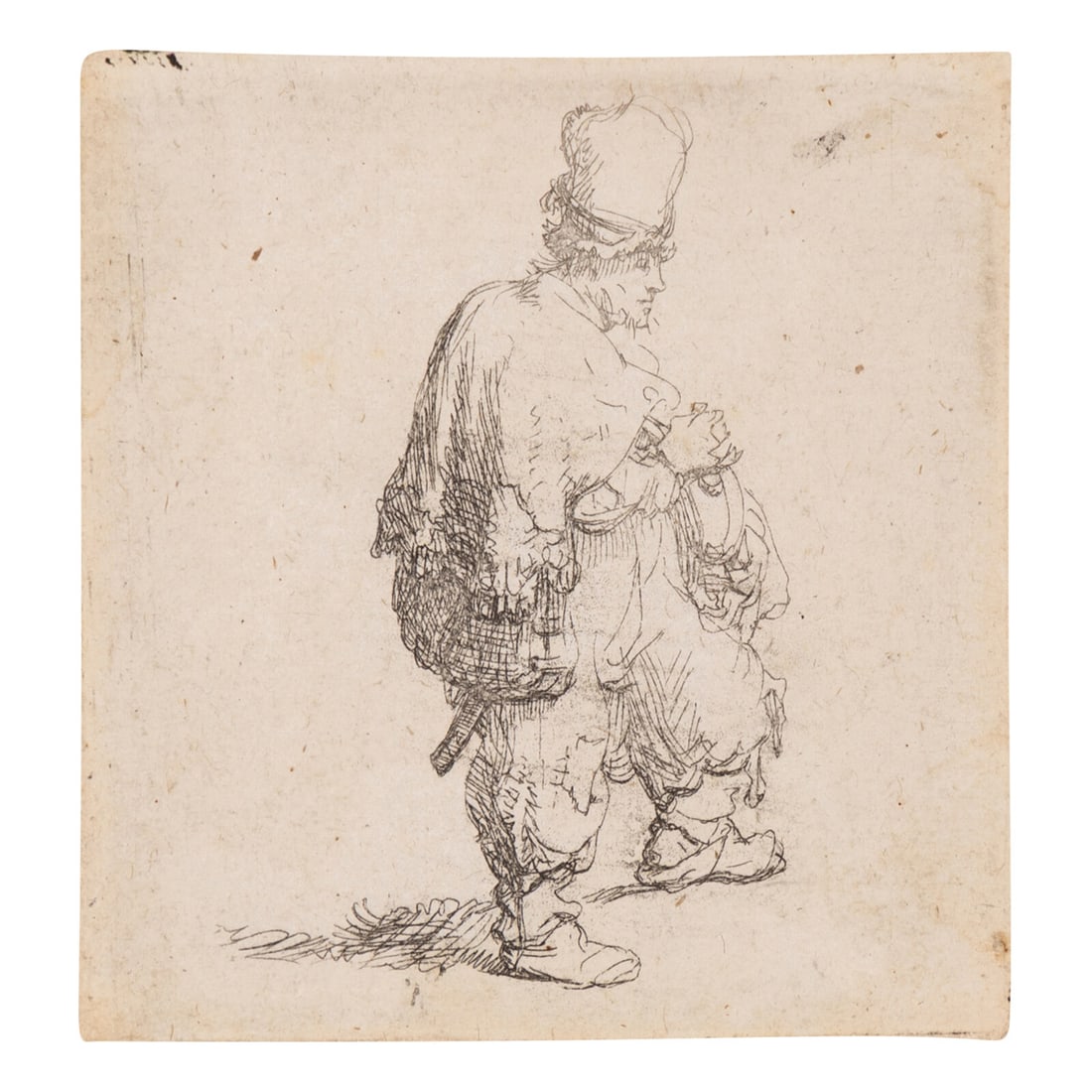 Rembrandt van Rijn (Dutch, 1606–1669) A Standing Hurdy-Gurdy Player ('Polander Standing with (1 of 3)