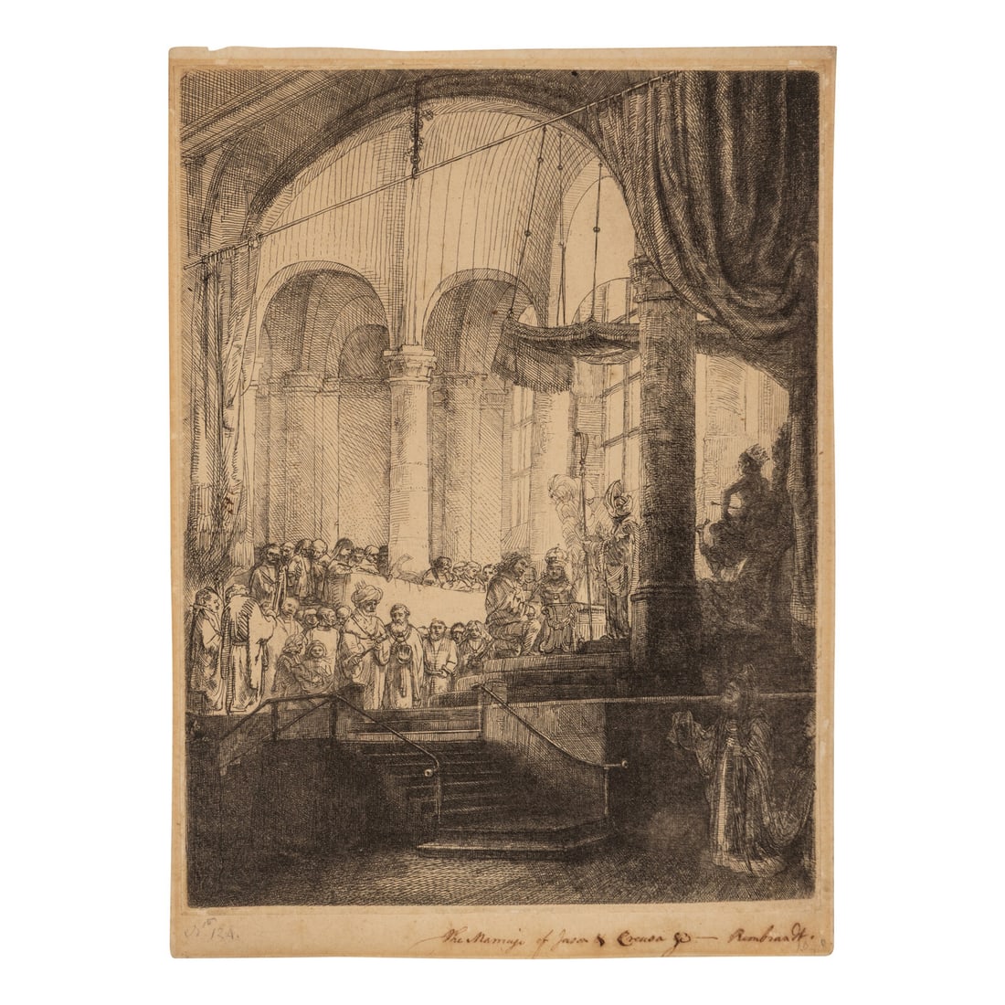 Rembrandt van Rijn (Dutch, 1606–1669) Medea: Or The Marriage of Jason and Creusa, 1648: Rembrandt van Rijn (Dutch, 1606–1669) Medea: Or The Marriage of Jason and Creusa, 1648 etching with drypoint 9 1/4 x 7 in. This lot is located in Chicago. Provenance: Bonhams, London, July 16, 2