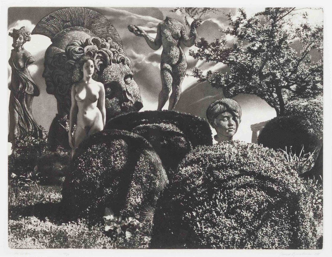 David A. Bumbeck, (American, 1940), The Garden, 1988: David A. Bumbeck (American, 1940) The Garden, 1988 etching edition 14/80, signed David Bumbeck, titled and dated (lower right) 14 1/8 x 18 7/8 inches. Property from the Collection of