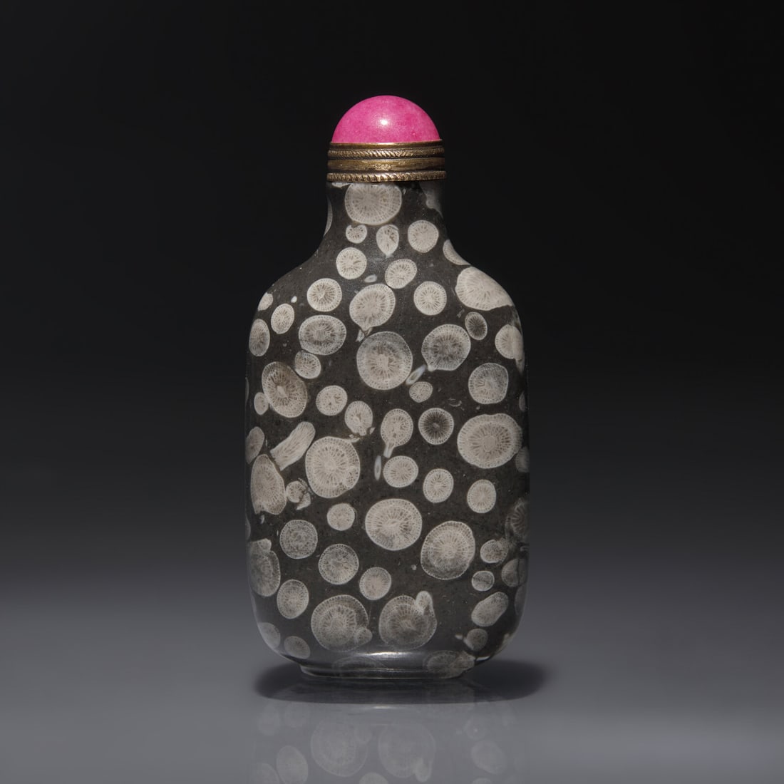 A Chinese Fossiliferous Limestone Snuff Bottle, Qing Dynasty, Circa 1750-1860 (1 of 2)