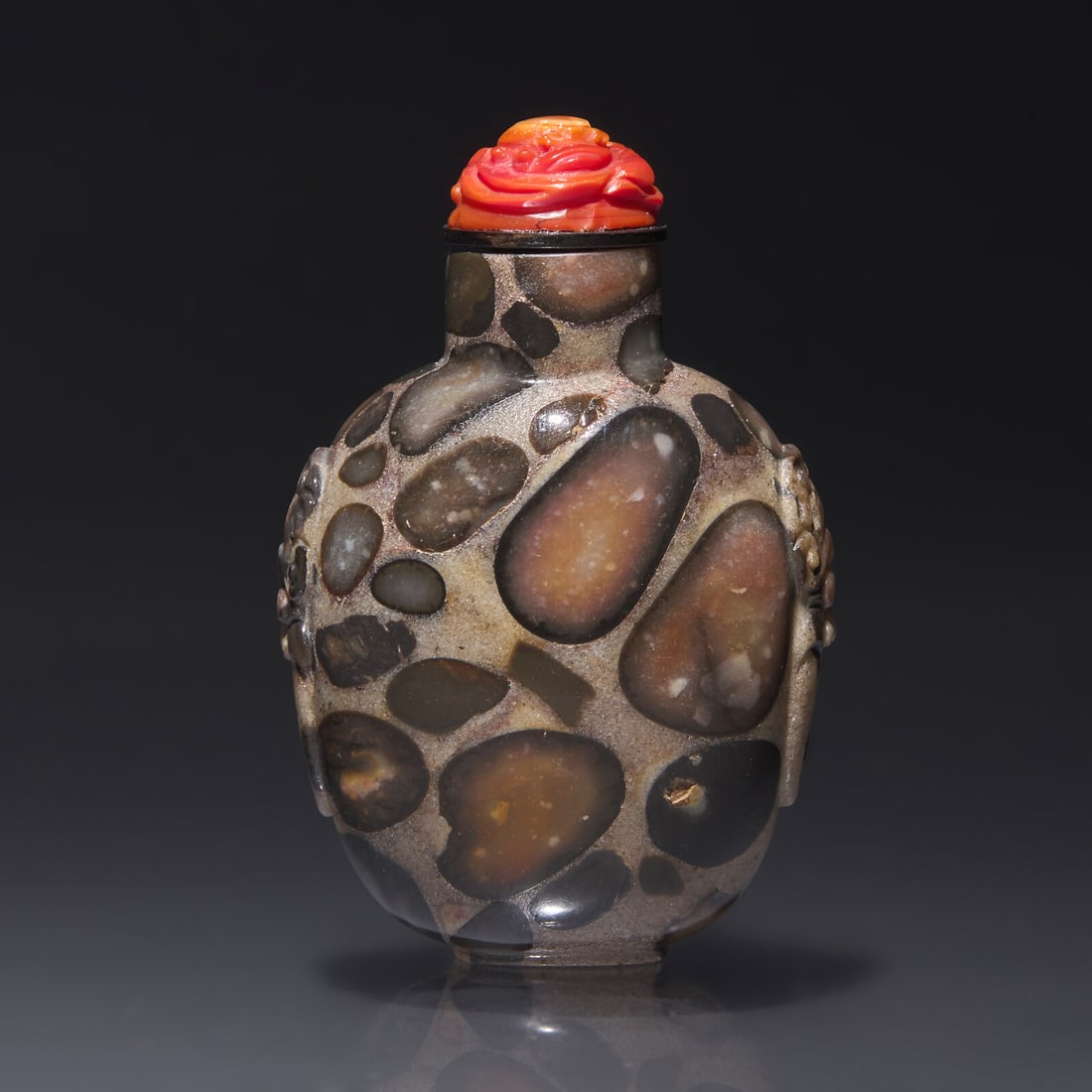 A Chinese Puddingstone Snuff Bottle, Qing Dynasty, Circa 1750-1860 (1 of 2)