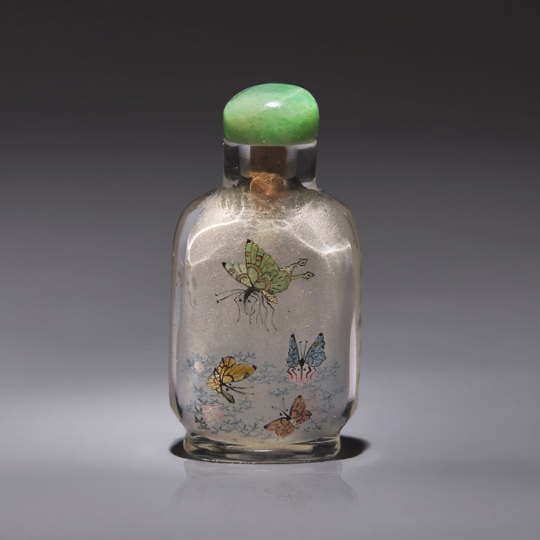 An Unusual Chinese Miniature Interior-Painted Glass "Butterflies" Snuff Bottle, Ma Shaoxuan, Qing (1 of 2)