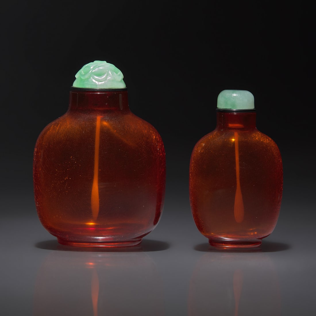 Two Chinese Amber Snuff Bottles, Qing Dynasty, 18th Century (1 of 2)