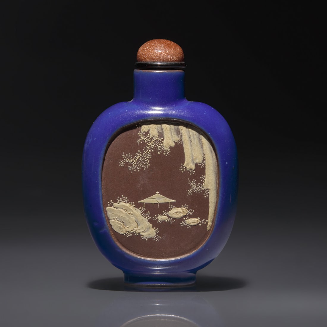 A Chinese Enameled Yixing Stoneware Snuff Bottle, Qing Dynasty, Circa 1820-1860 (1 of 2)