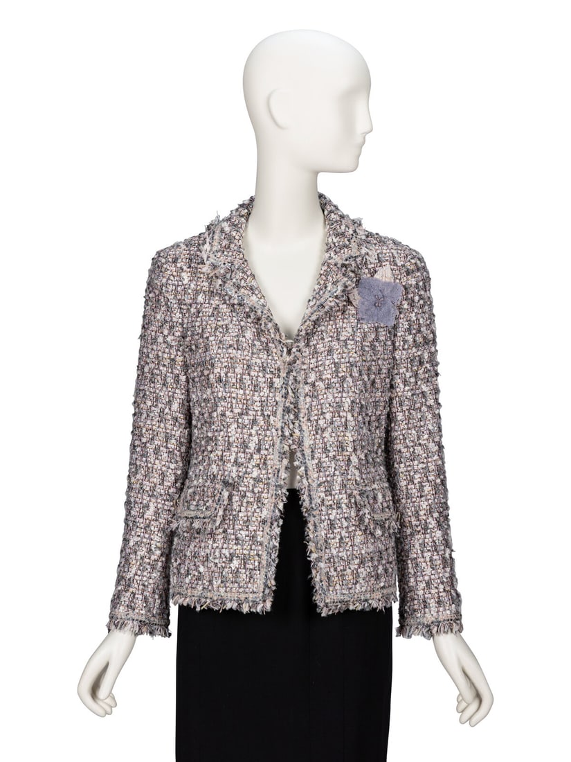 Chanel, Grey Fantasy Tweed Jacket (1 of 4)