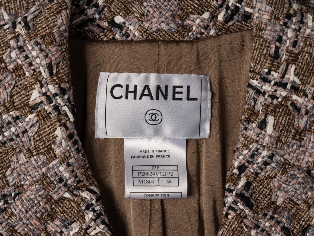 Chanel, Brown Checked Tweed Jacket - 4
