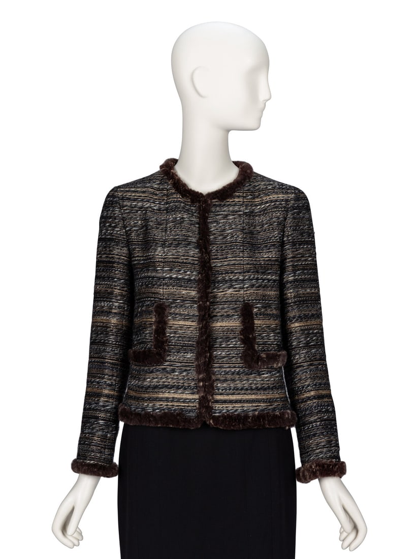 Chanel, Fur-Trimmed Cardigan Jacket (1 of 4)