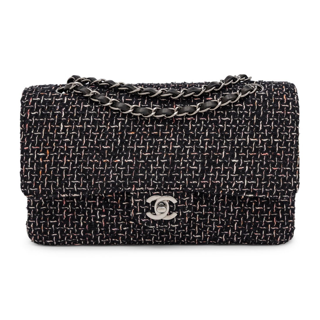 Chanel, Medium Classic Double Flap in Quilted Tweed, Limited Edition: Chanel, Medium Classic Double Flap in Quilted Tweed, Limited Edition Limited edition bag, made for the grand opening of the New York 57th St. Chanel Boutique in 2004; as indicated by interior stamp.