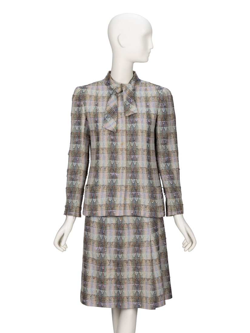 Chanel, Plaid Tweed Skirt Suit (1 of 4)