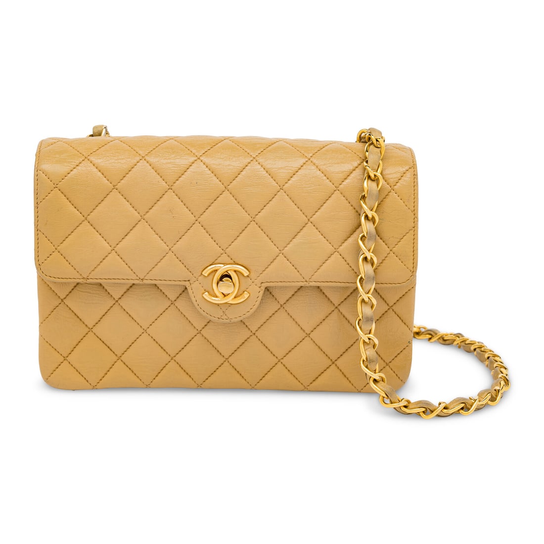 Chanel, Tan Mini Square Flap Bag - 2