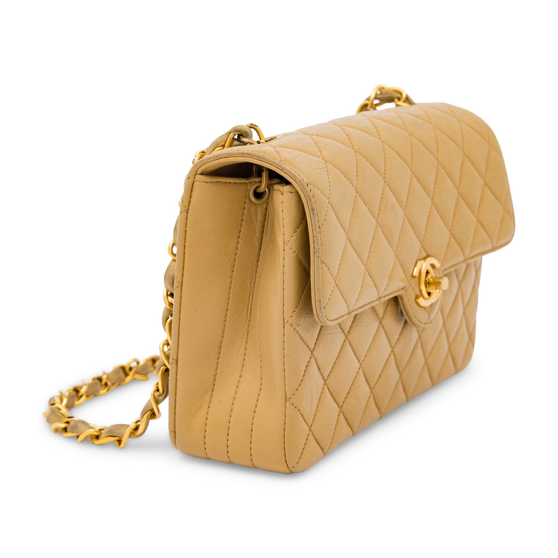 Chanel, Tan Mini Square Flap Bag - 3