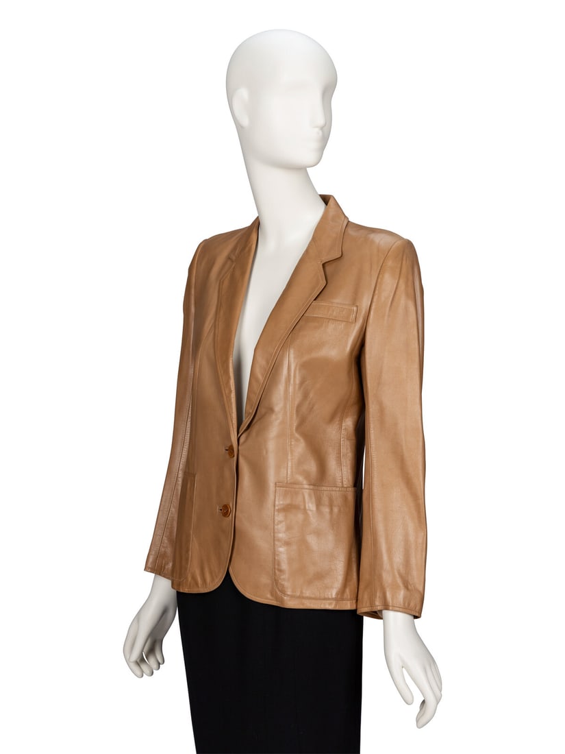 Gucci, Tan Leather Blazer - 2