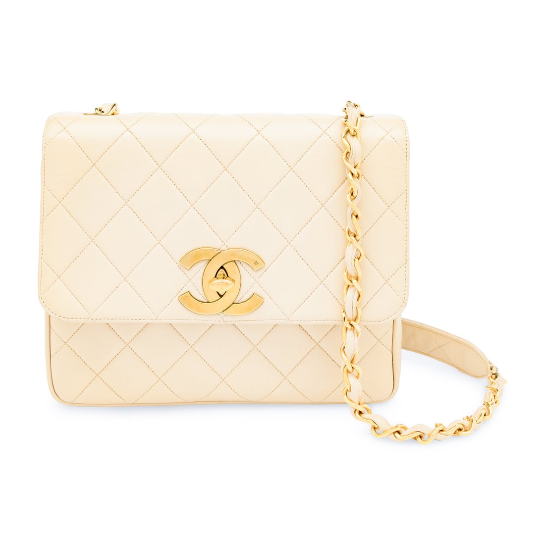 Chanel, Flap Bag in Quilted Ecru Leather (1 of 5)