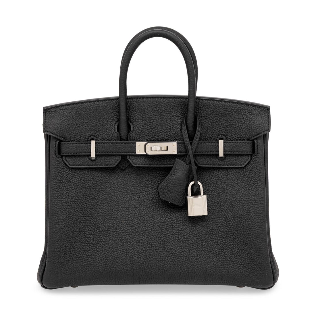 Hermès, Birkin 25 in Noir Togo, NWT and Box, 2025: Hermès, Birkin 25 in Noir Togo, NWT and Box, 2025 Birkin 25 bag in Noir Togo leather with palladium-plated hardware. Label: Hermès Code: KSA707 Date: 2025 Country of Origin: France Approximate