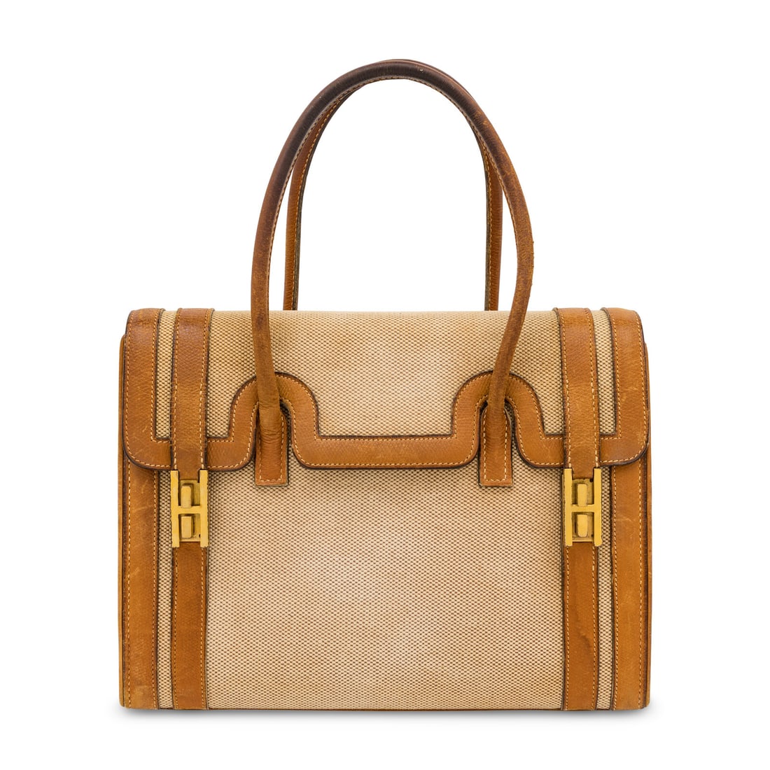 Hermès, Vintage Drag Bag in Canvas & Courchevel Leather, 1964 (1 of 4)