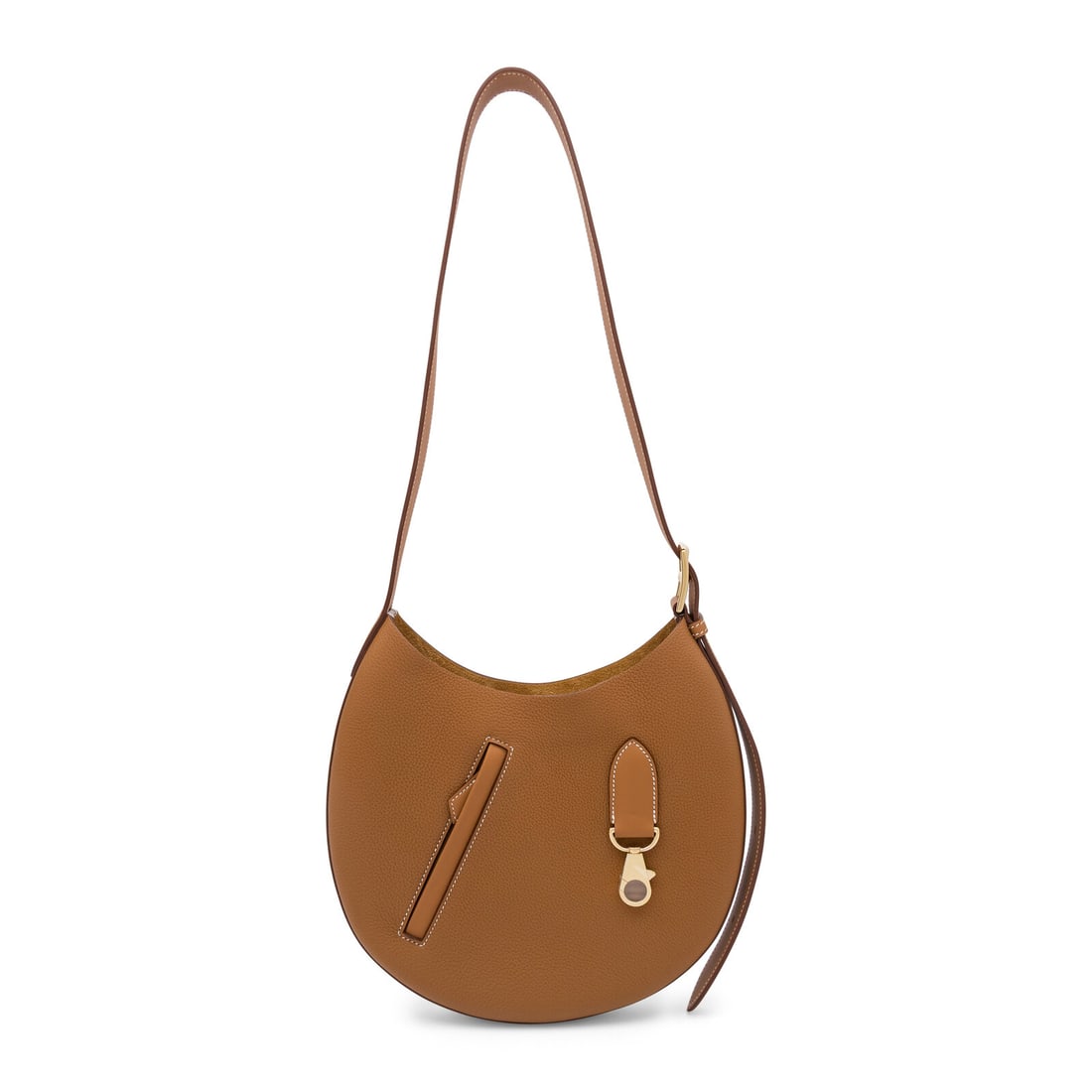 Hermès, Arçon Slim Bag, 2025: Hermès, Arçon Slim Bag, 2025 Arçon Slim bag in Gold Togo and Swift leathers with permabrass hardware, contrasting white topstitching, and an adjustable flat leather strap. Label: Hermès Stamp: K D