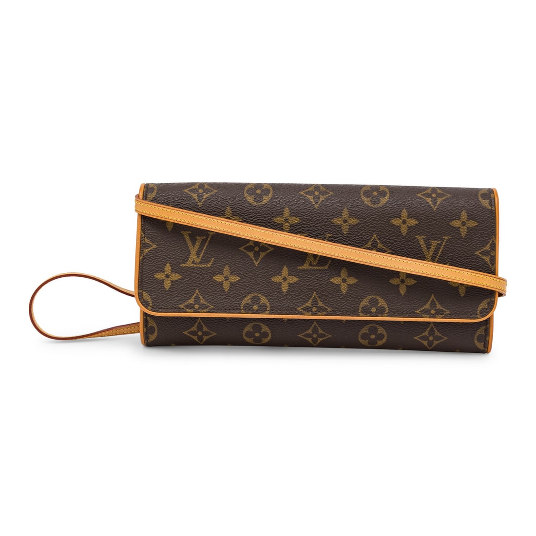Louis Vuitton, Monogram Pochette GM Handbag: Louis Vuitton, Monogram Pochette GM Handbag Pochette GM bag in monogram-print coated canvas with vachetta leather trim. Magnetic snap closure and removable flat leather strap. Label: Louis Vuitton