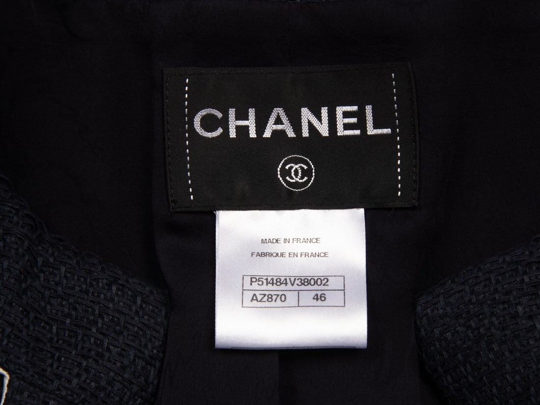Chanel, Navy Silk Tweed Jacket - 4