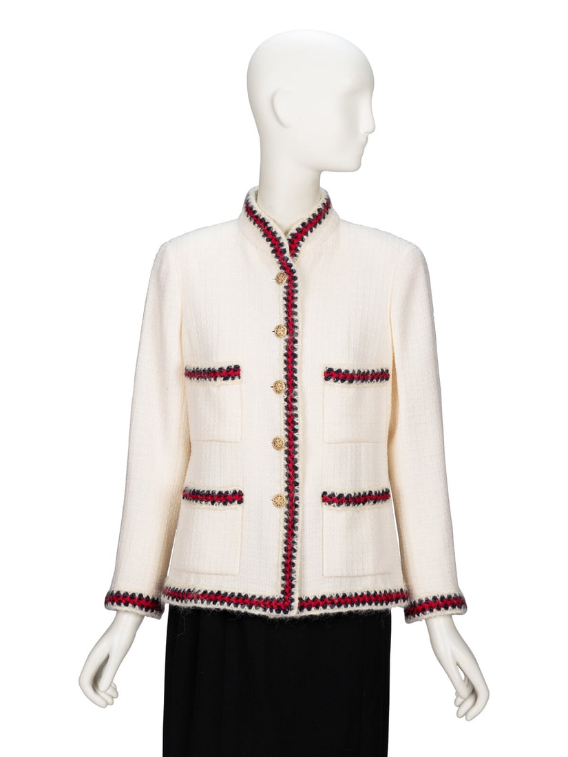 Chanel, Crochet-Trim Cream Tweed Jacket (1 of 4)