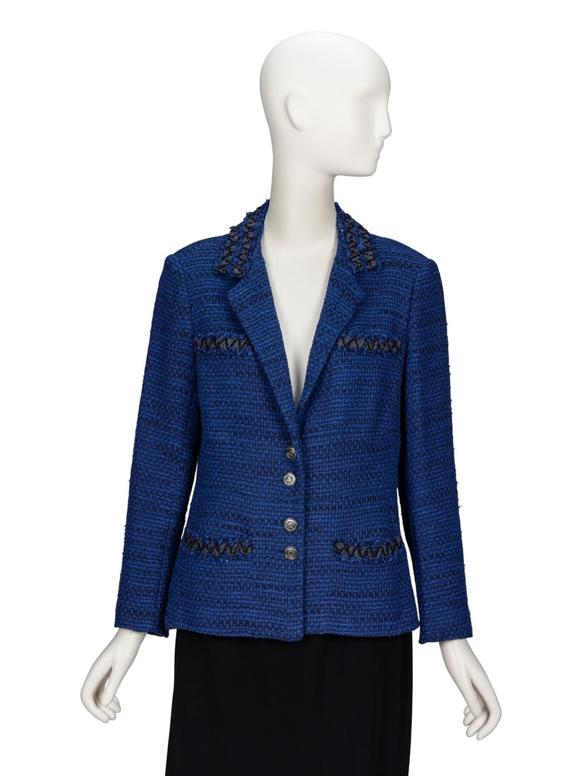 Chanel, Dark Blue Tweed Jacket (1 of 5)