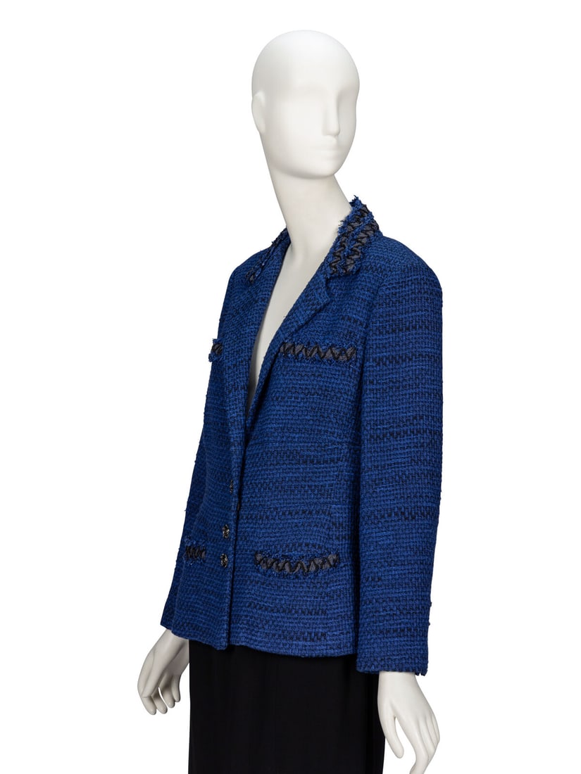 Chanel, Dark Blue Tweed Jacket - 2
