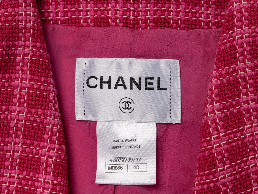 Chanel, Raspberry Plaid Tweed Blazer - 5
