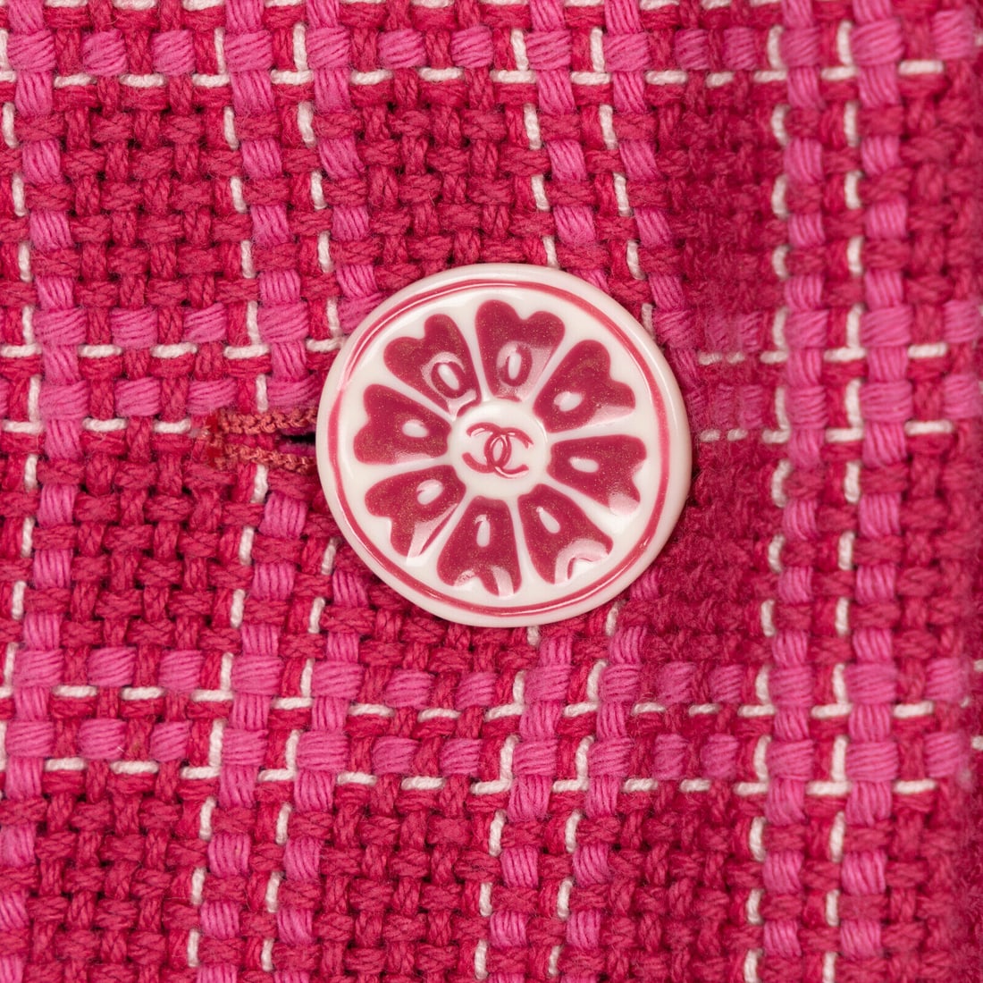 Chanel, Raspberry Plaid Tweed Blazer - 6