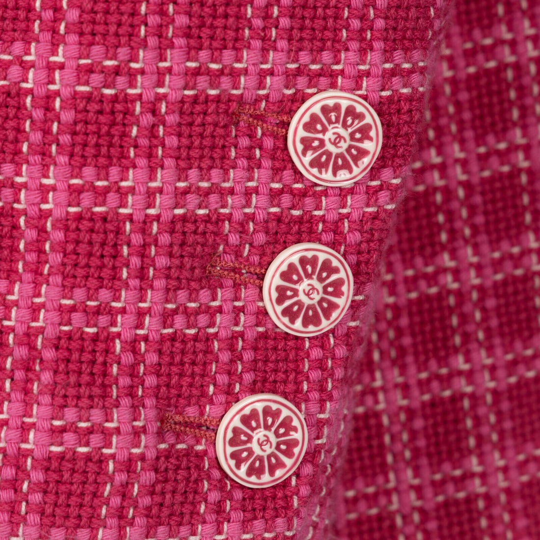 Chanel, Raspberry Plaid Tweed Blazer - 7