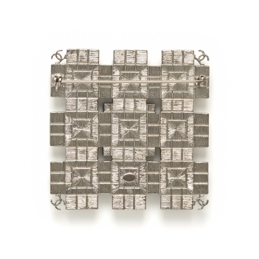 Chanel, Geometric Rhinestone Brooch - 2