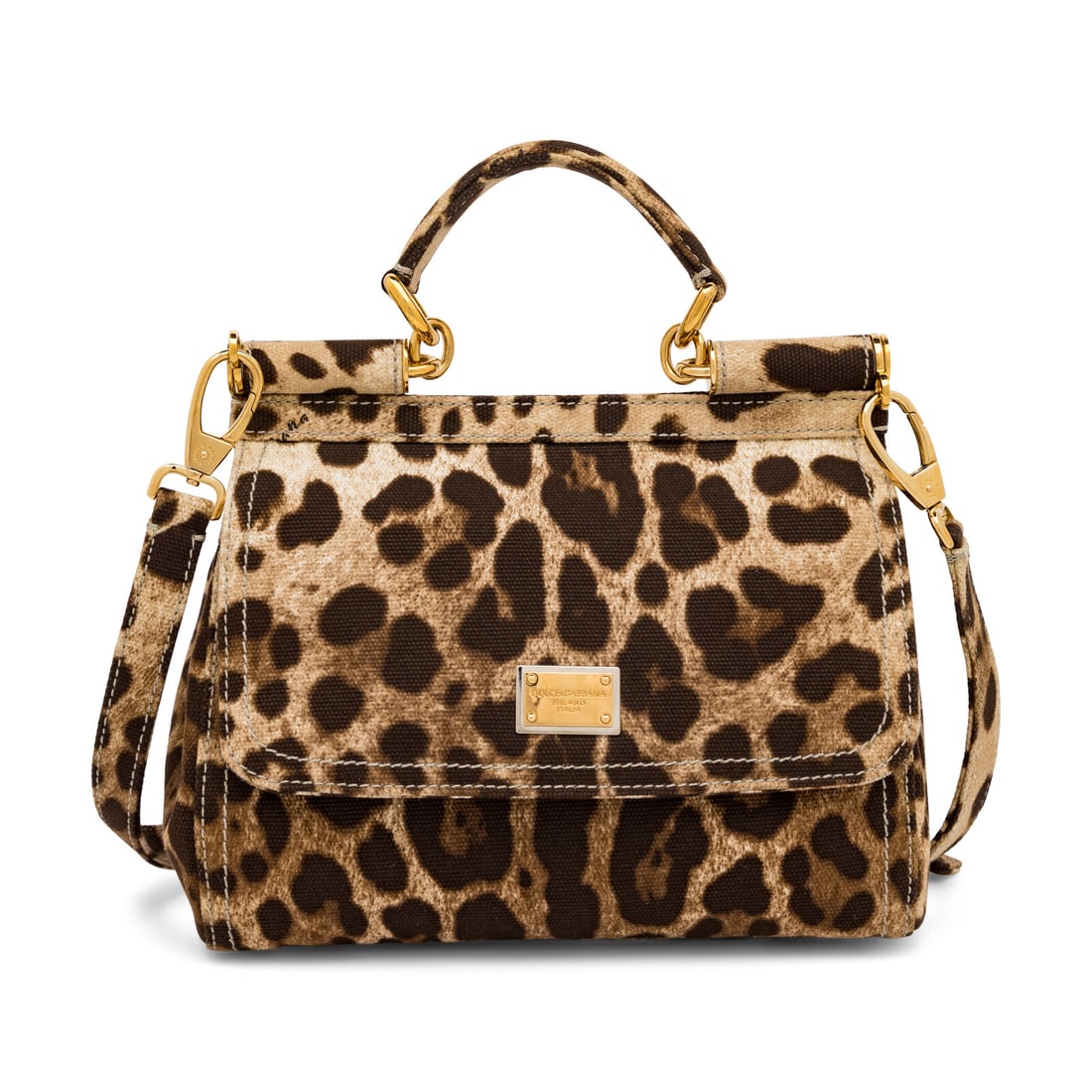 Dolce & Gabbana, Medium Sicily Bag in Leopard-Print Canvas (1 of 4)