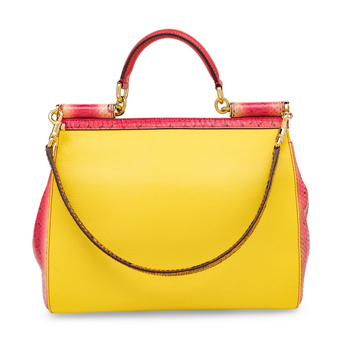 Dolce & Gabbana, Large Sicily Bag in Python & Leather - 3