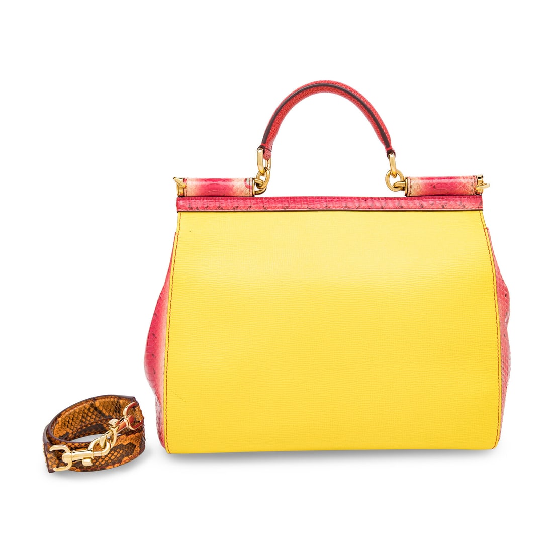 Dolce & Gabbana, Large Sicily Bag in Python & Leather - 5