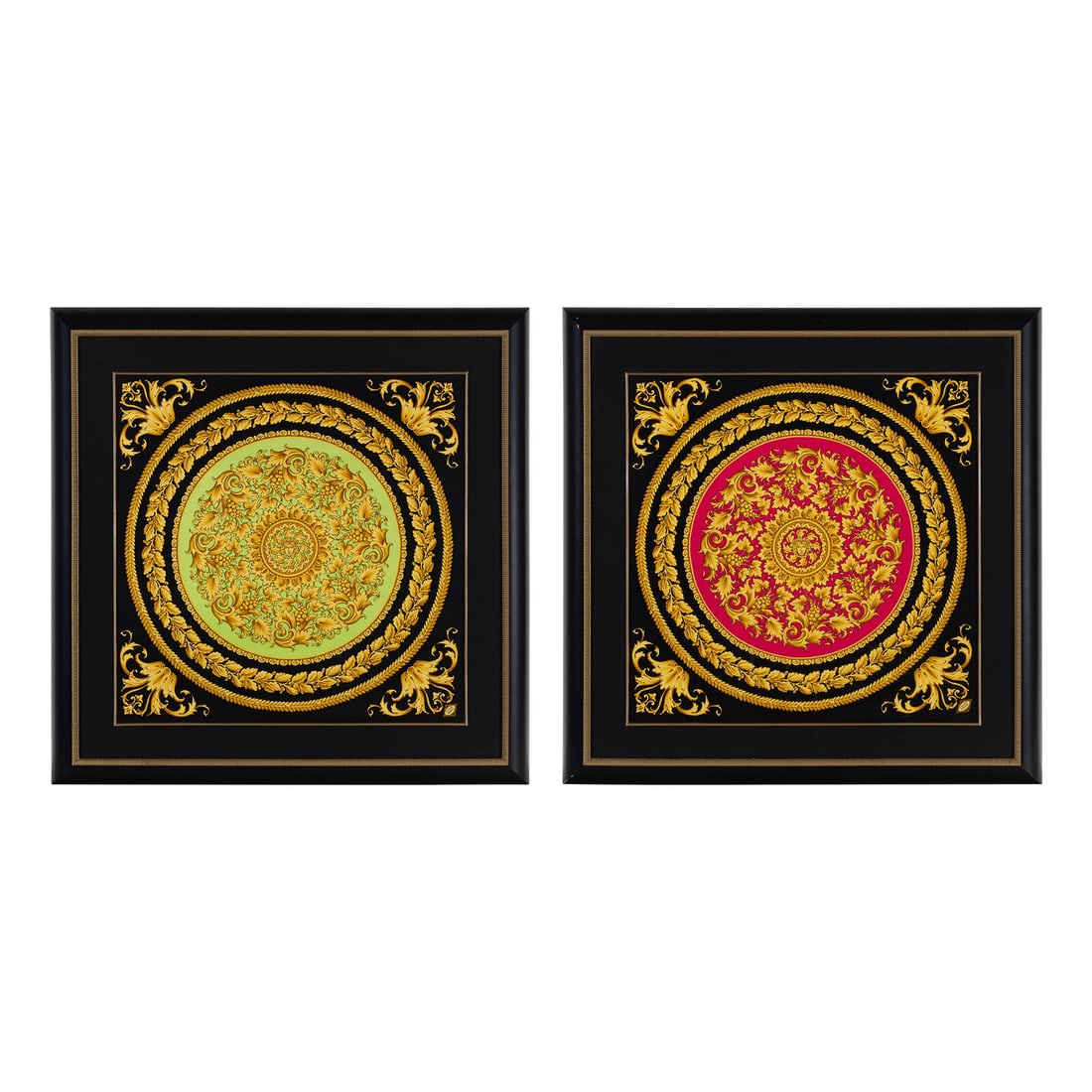 Two Framed Atelier Versace Silk Scarves (1 of 3)