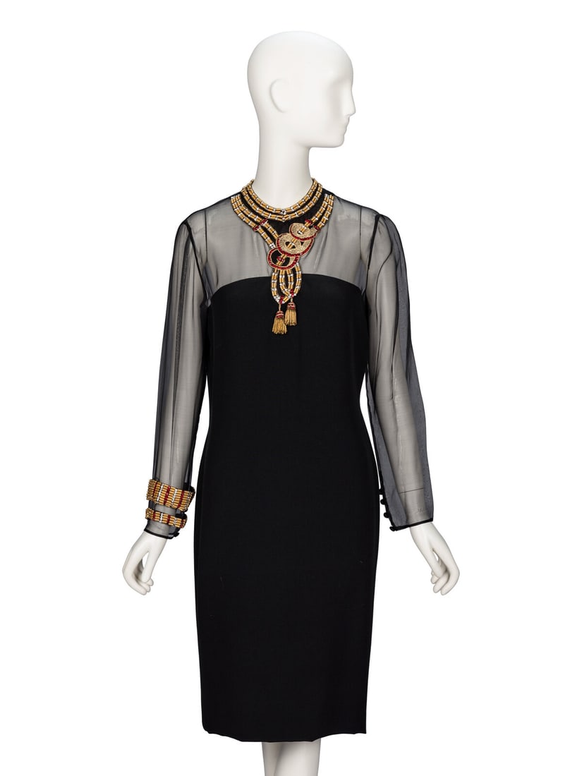 Chloé, Embellished Black Cocktail Dress, F/W 1984 (1 of 4)