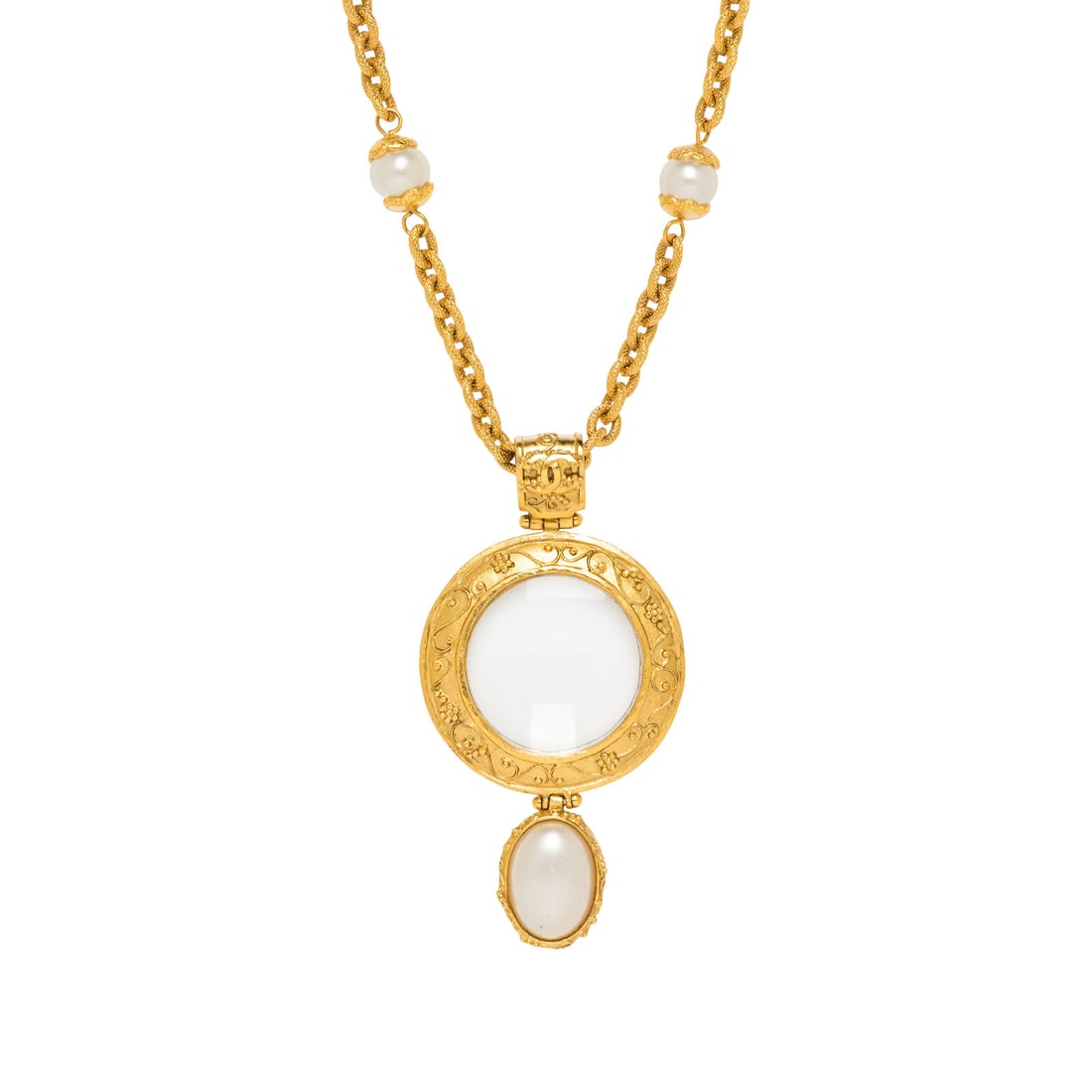Chanel, Station Necklace with Magnifying Glass Pendant (1 of 5)