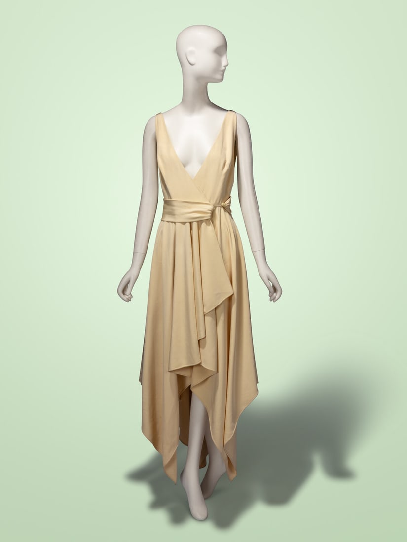 Guy Laroche Haute Couture, Cream Silk Wrap Dress (1 of 6)