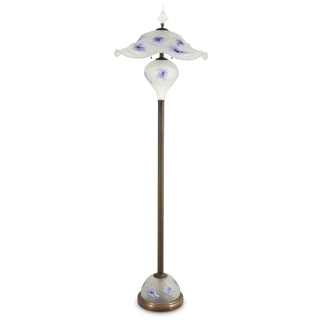 Charles Lotton (American, 1935-2021) Floor Lamp: Charles Lotton (American, 1935-2021) Floor Lamp blown glass etched signature and date to the shade under heat cap. 70 1/4 h x 21 dia inches. Property from the Estate of Audrey and Philip Rietveld, Cre