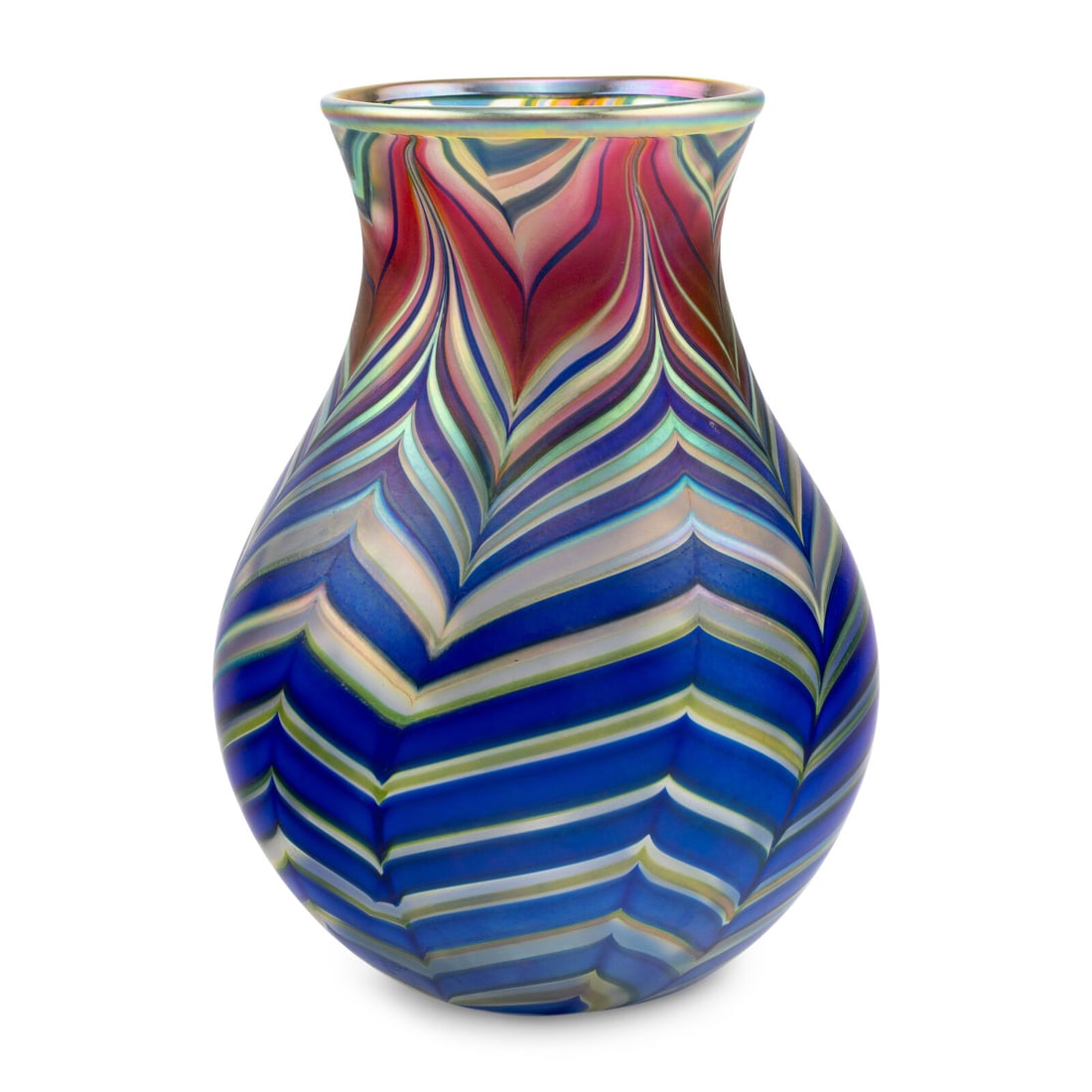 Daniel Lotton (American, b. 1963) 'King Tut' Vase, 2010: Daniel Lotton (American, b. 1963) 'King Tut' Vase, 2010 blown glass etched signature and date to the underside 10 3/4 h x 7 1/2 dia inches. Property from the Estate of Audrey and Philip Rietveld, Cret