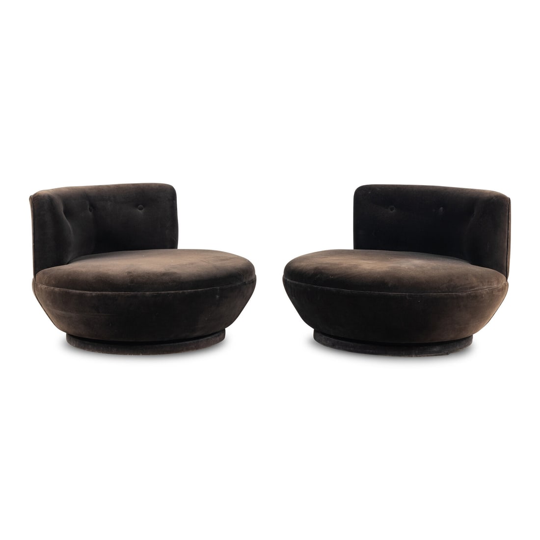 Style of Milo Baughman Mid 20th Century A Pair of Saucer Chairs (1 of 2)