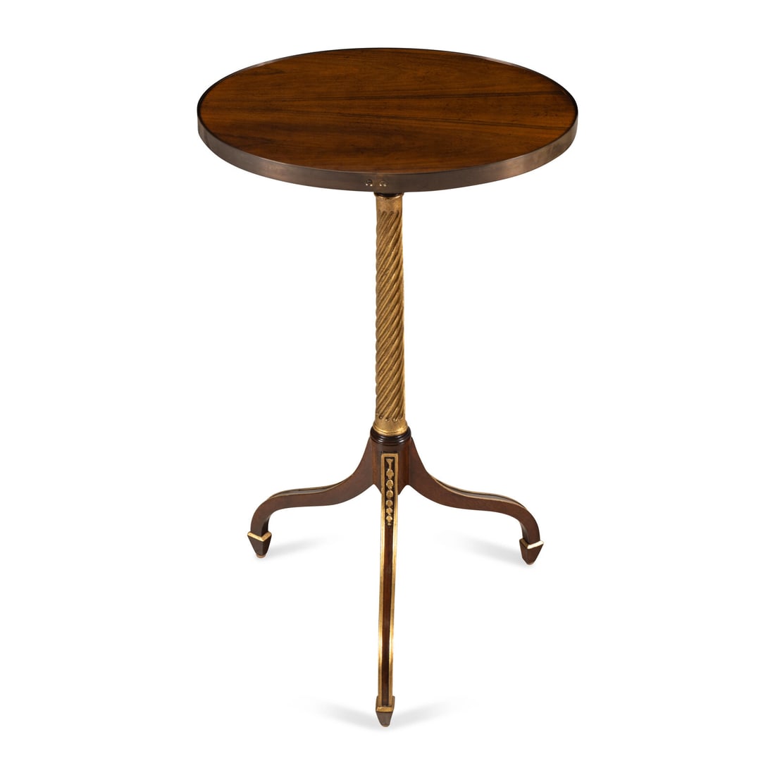 A Baker Parcel-Gilt Mahogany Side Table: A Baker Parcel-Gilt Mahogany Side Table 20th Century Height 28 1/2 x width of top 16 1/4 x depth 12 1/2 inches. Property from a Distinguished Chicago Gold Coast Residence This lot is located in Chicag