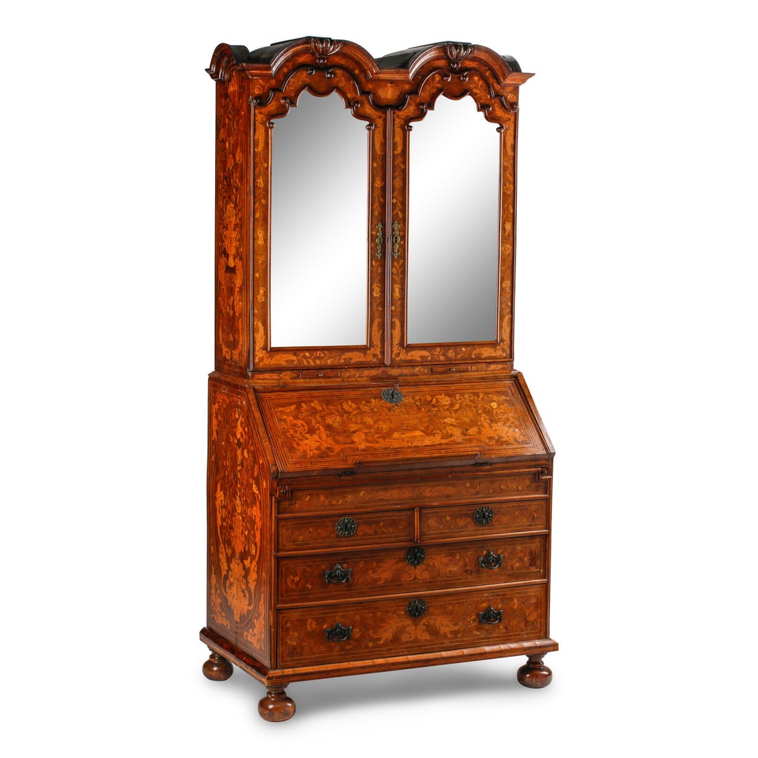 A Dutch Marquetry Bureau Cabinet (1 of 6)