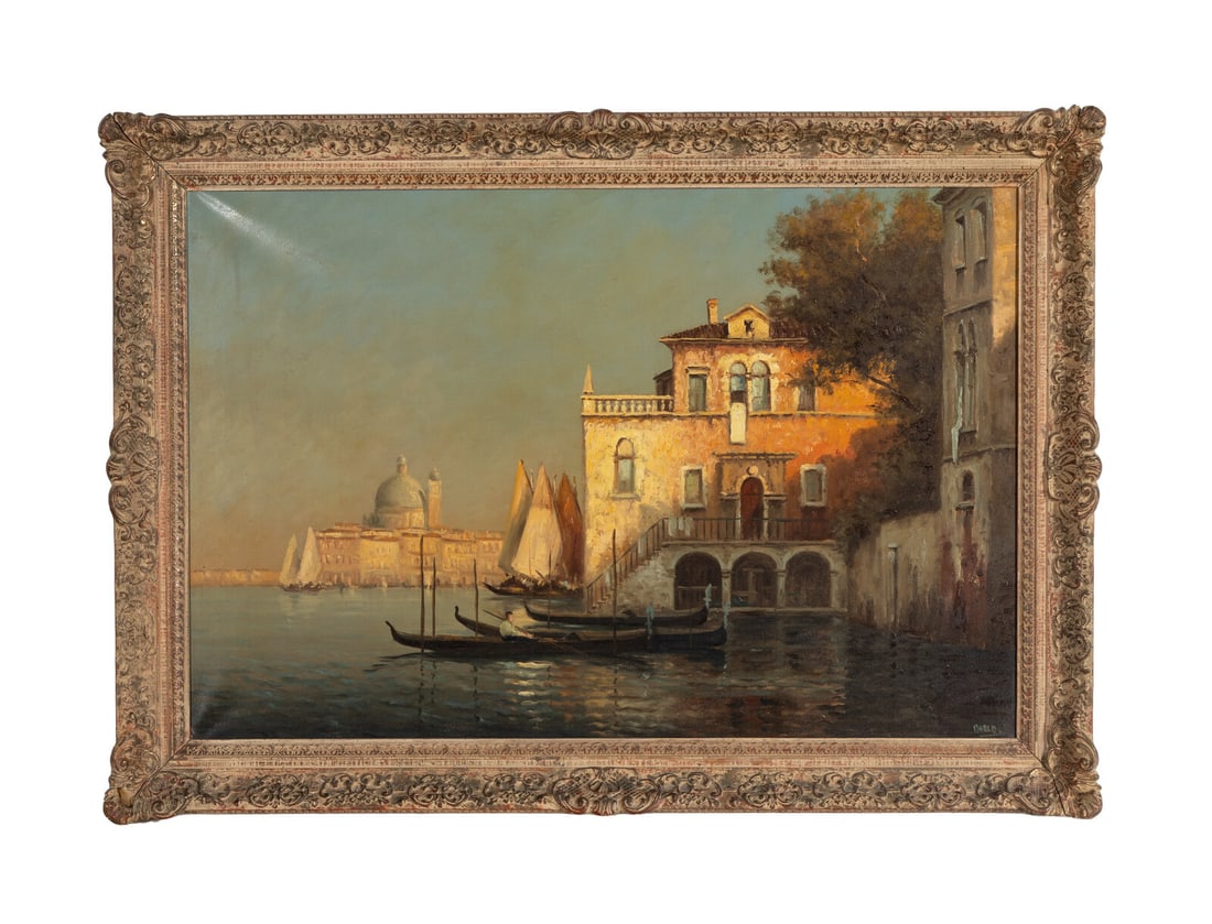 Artist Unknown, 20th Century Grand Canal, Venice: Artist Unknown, 20th Century Grand Canal, Venice Oil on Canvas signed illegibly (lower right) 23 1/2 x 35 1/2 inches. This lot is located in Chicago.
