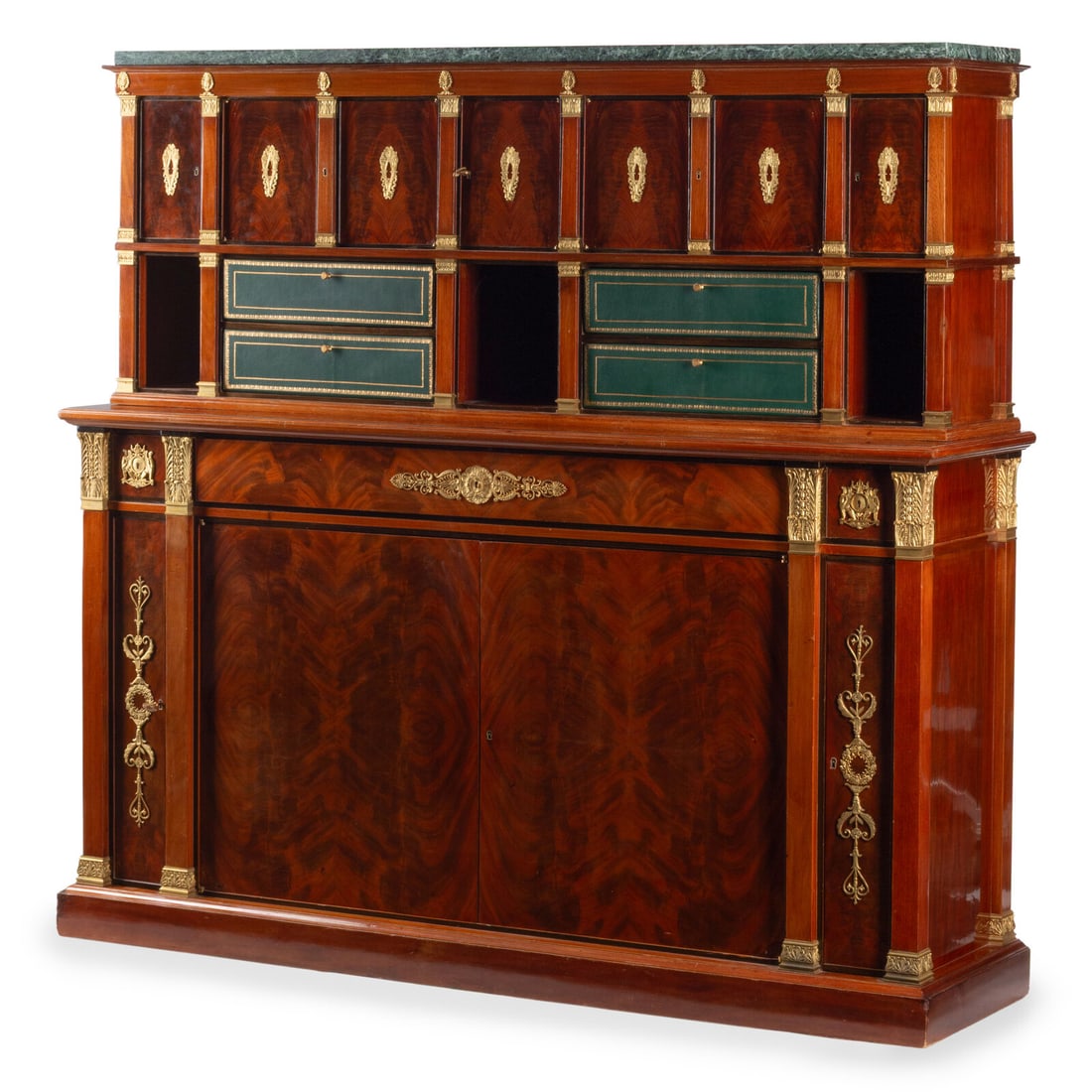 An Empire Style Gilt Bronze Mounted Mahogany Cabinet and Cartonnier (1 of 3)